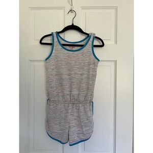 Cat & Jack Girls Multi Color Sleeveless Romper Blue Trim Size M 7/8